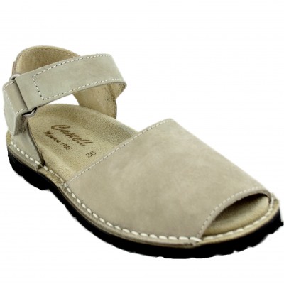 Castell 1062 Rolls Vecco 688 - Avalanches Menorcan for Men with Anatomical Sole and Velcro Closure in Soft Beig Color