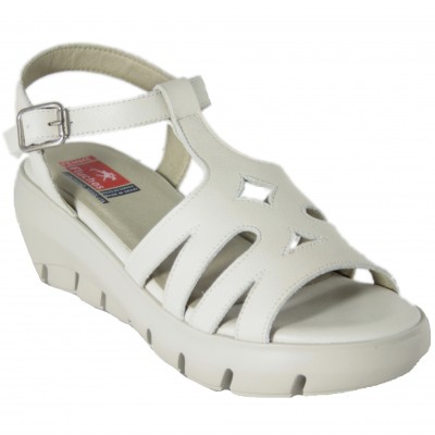 Fluchos LIMA F0840 - Sandals With Cunya And Braided Leather Platform With Buckle