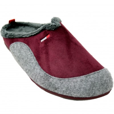 Cabrera 3536 - Slippers For Home Man Garnet Lined With Gray