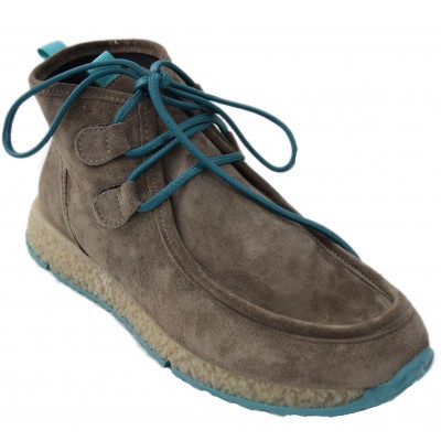 Gaimo Prince - Casual Shoes With Lace-up Sole And Laces Blue Turquoise Light Brown Suede Leather