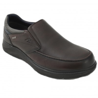 Fluchos F1312 - Zapatos Mocasines Resistentes Al Agua De Piel Marrón Oscuro