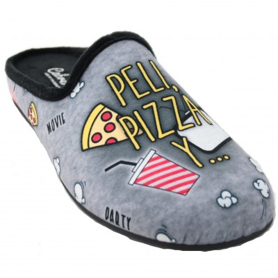 Cabrera 3552 - Boy Slippers Original Peli Pizza And Popcorn