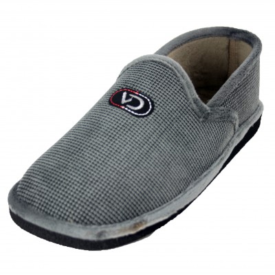 Cabrera 2836 - Smooth Gray Closed Toe Slippers With Special Parquet Sole