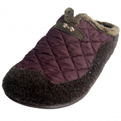 Vulcabicha 4870 - Men's Boy's Burgundy and Navy Blue Home Slippers With Special Lined Fabric