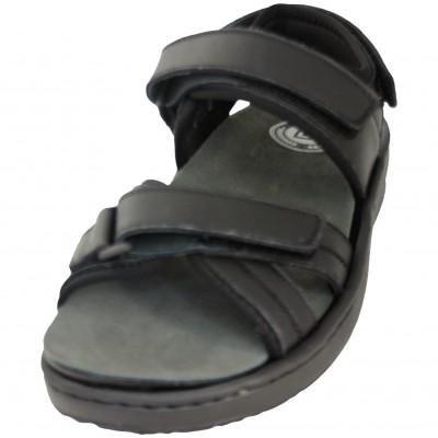 Alviflex F966 - Black Sports Sandals Leather Removable Insole With Velcro Adjustments
