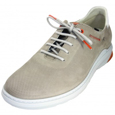 Fluchos F1158 - Men's Light Breathable Summer Shoes Beige With White Laces