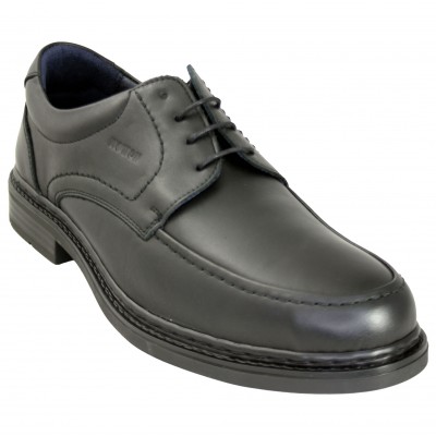 Notton 0204 - Zapatos Clásicos Negros De Piel Con Cordones Por Hombre Suela Ligera De Goma Plantilla Extraible