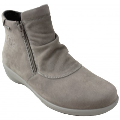 G Comfort P-9521 - Women's Light Brown Suede Waterproof Bootie With Removable Insole