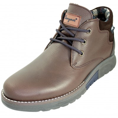 Clayan 1701 - Men's Boy's Dress Boots Brown Smooth Leather Lined Laces Comfortable And Soft