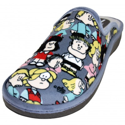 Salvi 01T-542 - Home Slippers Woman Girl Nostalgic Cartoons Mafalda And Her Friends