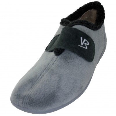 VulcaBicha 4680 - Home Slippers Men Boy Closed With Velcro Black Smooth Gray