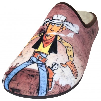 VulcaBicha 1848 - Zapatillas De Estar Por Casa Por Hombre Chico Dibujos Animados del Oeste Lucky Luck