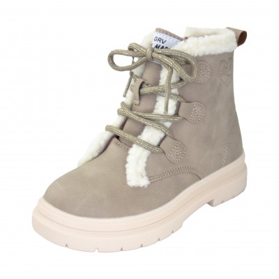Garvalin 231560-B - Children's Winter Boots With Zipper Laces Toasty Beige Lined With Wool