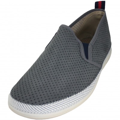 Vulcabicha 634 - Breathable Perforated Fabric Moccasin Removable Insole Navy Blue Or Grey