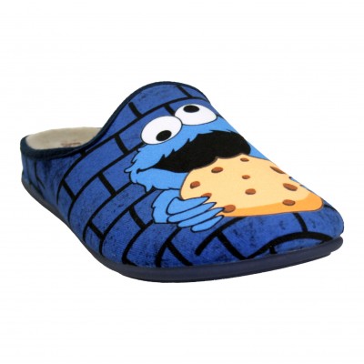 VulcaBicha 1841 - Cookie Monster Blue Funny House Slippers