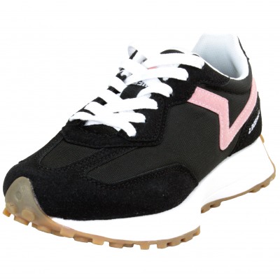 Paredes 23227 - Sports Shoes For All Wear Black With Pink Line Comfortable Sole Wide And Stable