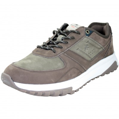 Fluchos F2013 - Leather And Suede Lace Up Shoes For Men In Brown And Khaki Colors Robust Sole