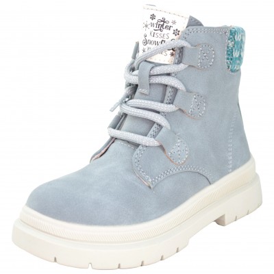 Garvalin 241560 - Blue Lined Children's Boots With Lace Up And Zip Closure