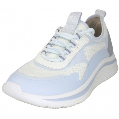 Tamaris 83727 - Women's Light White and Light Blue Lace-Up Sneakers