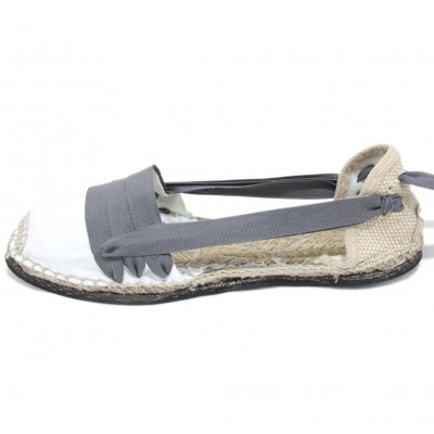 Traditional Espadrilles Flat Rubber Sole Design Three Veins or Innkeeper Color Grey