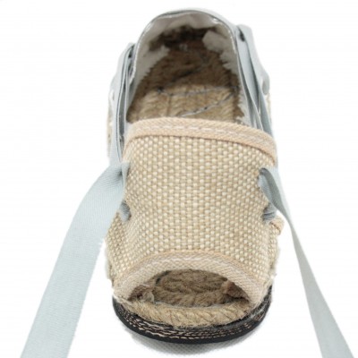 Traditional Espadrilles Flat Rubber Sole Design Three Veins or Innkeeper Color Light Grey