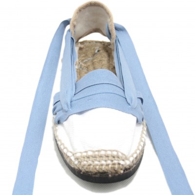 Traditional Espadrilles Flat Rubber Sole Design Three Veins or Innkeeper Color Jeans Blue