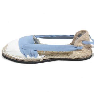Traditional Espadrilles Flat Rubber Sole Design Three Veins or Innkeeper Color Jeans Blue