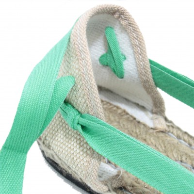 Traditional Espadrilles Flat Rubber Sole Design Three Veins or Innkeeper Color Light Green