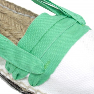 Traditional Espadrilles Flat Rubber Sole Design Three Veins or Innkeeper Color Light Green