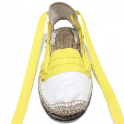 Traditional Espadrilles Flat Rubber Sole Design Three Veins or Innkeeper Color Yellow