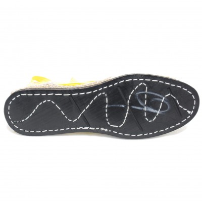 Traditional Espadrilles Flat Rubber Sole Design Three Veins or Innkeeper Color Yellow