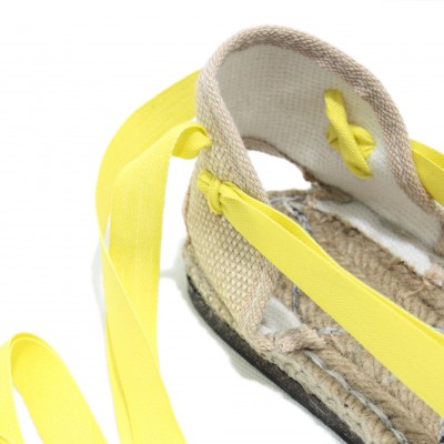 Traditional Espadrilles Flat Rubber Sole Design Three Veins or Innkeeper Color Yellow