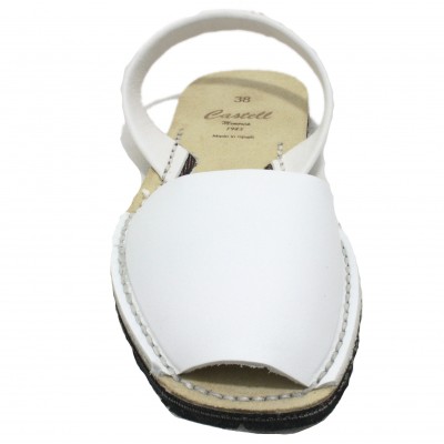 Castell 1053 - Avarcas Ibicencas White Flat Minorcan Men's Shoes
