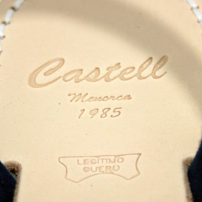 Castell 1898 - Avarcas Menorquina Women Open Flat Navy Blue with Bright