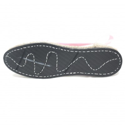 Traditional Espadrilles Flat Rubber Sole Design Three Veins or Innkeeper Color Light Pink