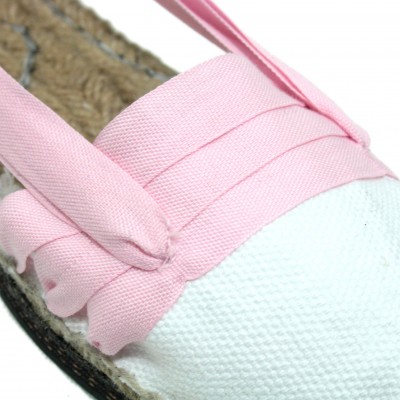 Traditional Espadrilles Flat Rubber Sole Design Three Veins or Innkeeper Color Light Pink