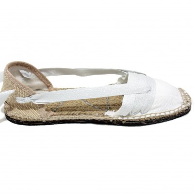 Traditional Espadrilles Flat Rubber Sole Design Three Veins or Innkeeper Color Silver