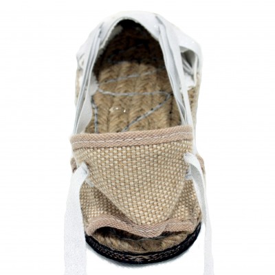 Traditional Espadrilles Flat Rubber Sole Design Three Veins or Innkeeper Color Silver