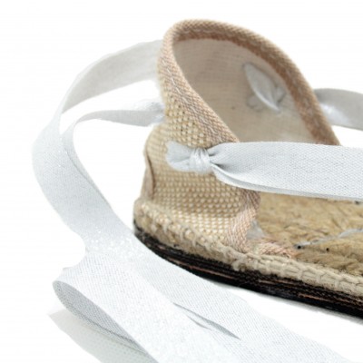 Traditional Espadrilles Flat Rubber Sole Design Three Veins or Innkeeper Color Silver