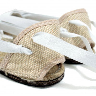 Traditional Espadrilles Flat Rubber Sole Design Three Veins or Innkeeper Color Silver