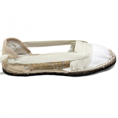 Traditional Espadrilles Flat Rubber Sole Design Three Veins or Innkeeper Color Silver