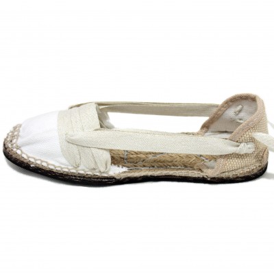 Traditional Espadrilles Flat Rubber Sole Design Three Veins or Innkeeper Color Silver