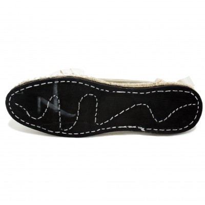 Traditional Espadrilles Flat Rubber Sole Design Three Veins or Innkeeper Color Silver