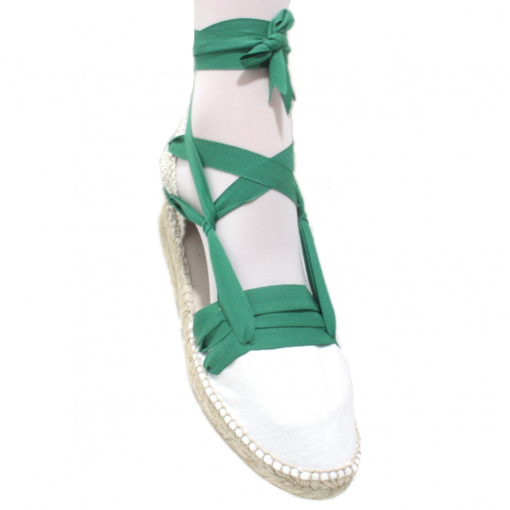 Mid Heel Espadrilles Tres Vetes Green