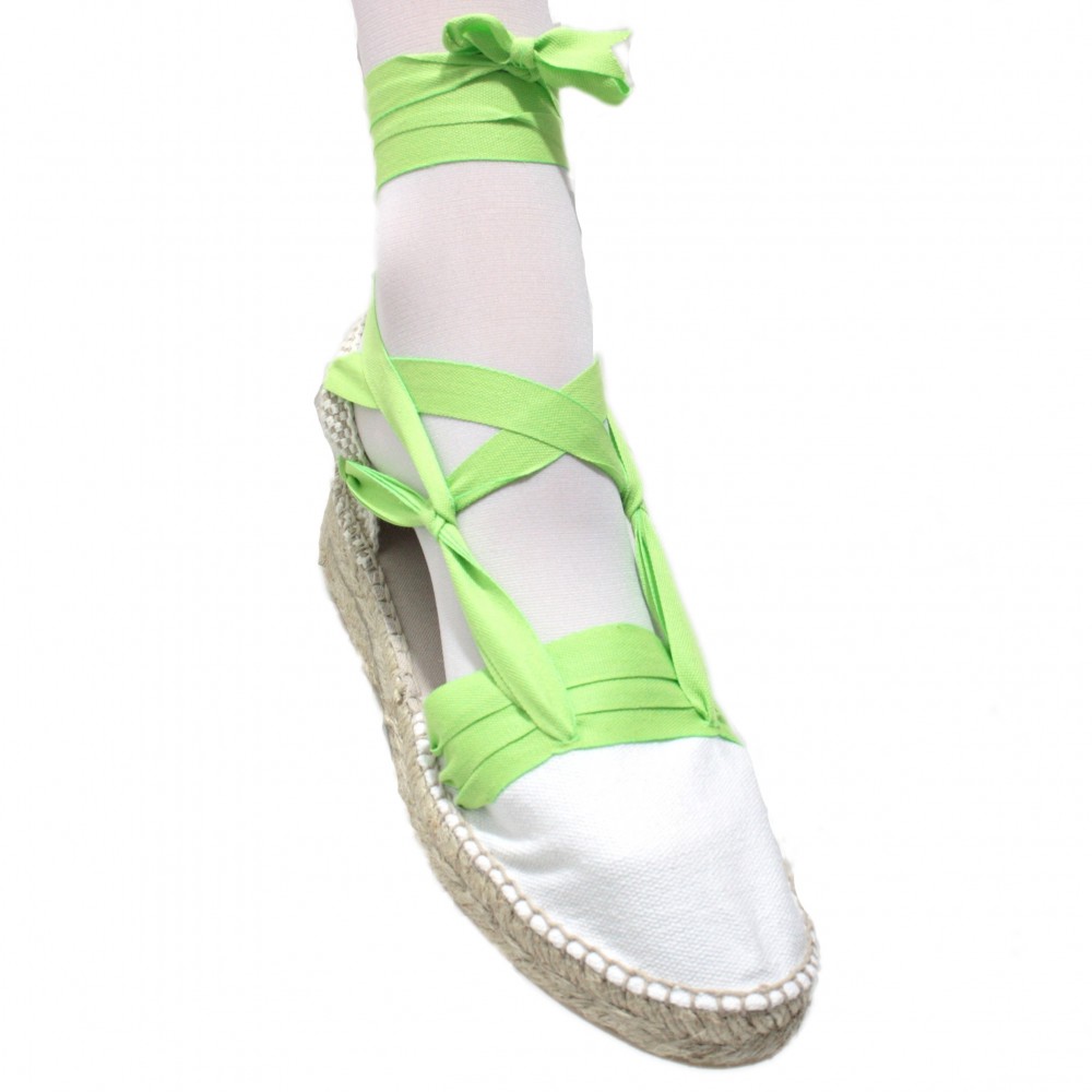 Mid Heel Espadrilles Tres Vetes Lime Green