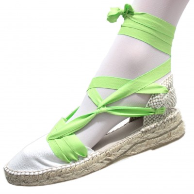 Mid Heel Espadrilles Tres Vetes Lime Green