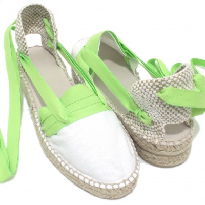 Mid Heel Espadrilles Tres Vetes Lime Green