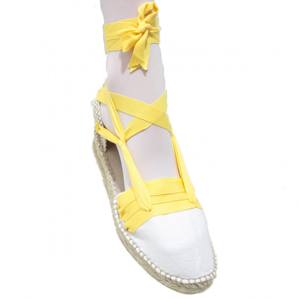 Mid Heel Espadrilles Tres Vetes Yellow