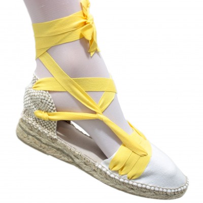 Mid Heel Espadrilles Tres Vetes Yellow