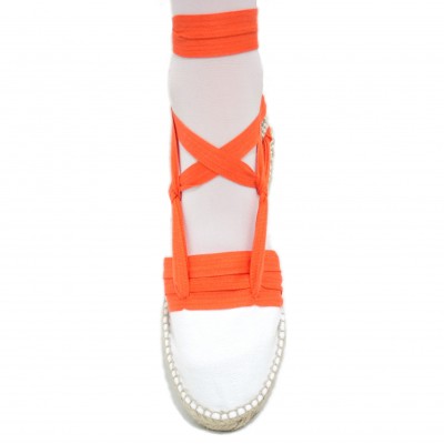 Mid Heel Espadrilles Tres Vetes Orange